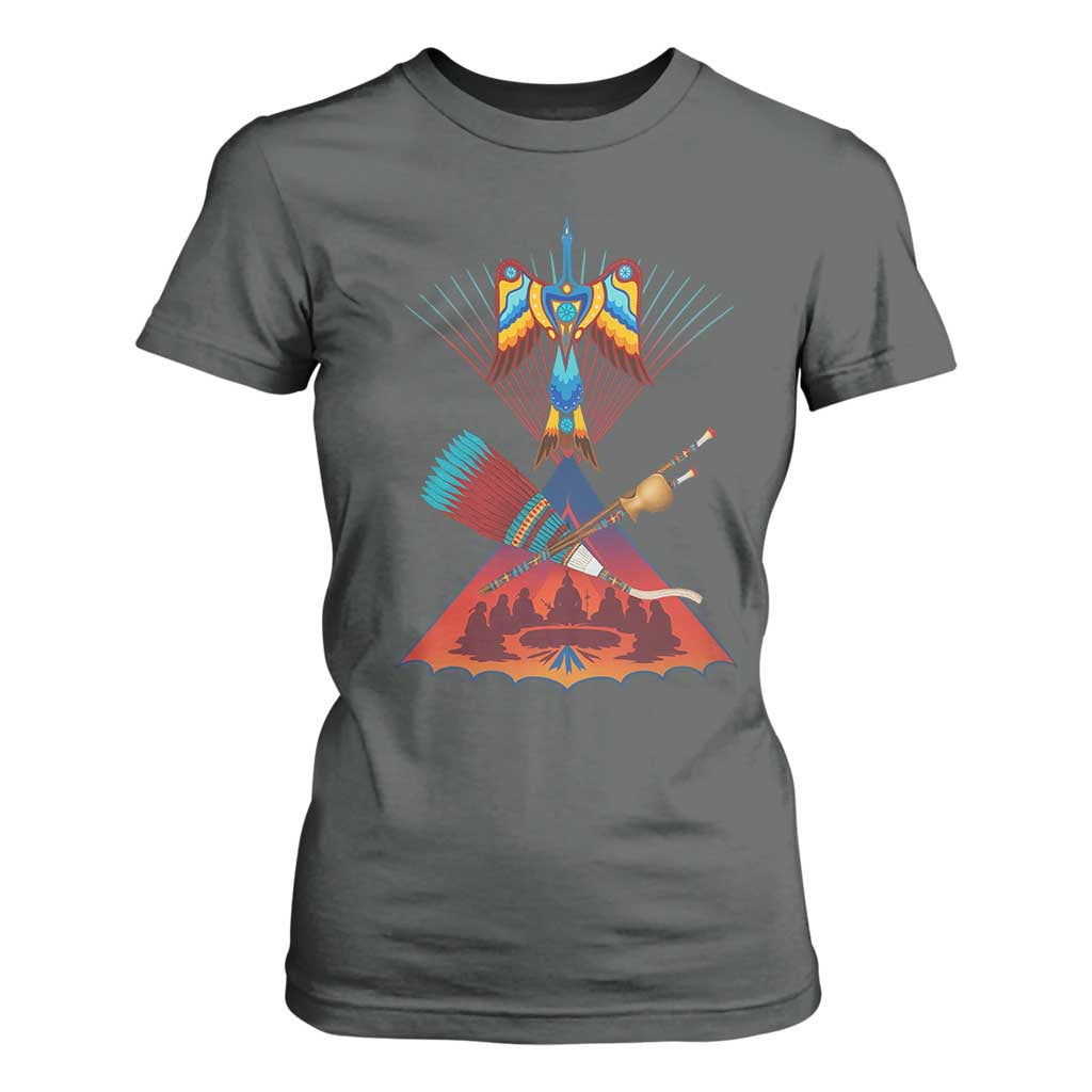 Native American Indigenous Heritage Peyote Water Bird T Shirt For Women TS11 Dark Heather Print Your Wear
