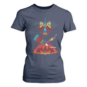 Native American Indigenous Heritage Peyote Water Bird T Shirt For Women TS11 Navy Print Your Wear