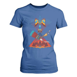 Native American Indigenous Heritage Peyote Water Bird T Shirt For Women TS11 Royal Blue Print Your Wear