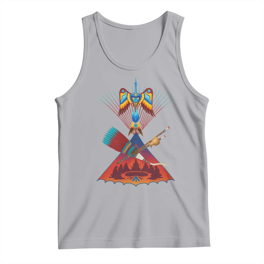 Native American Indigenous Heritage Peyote Water Bird Tank Top TS11 Athletic Heather Print Your Wear