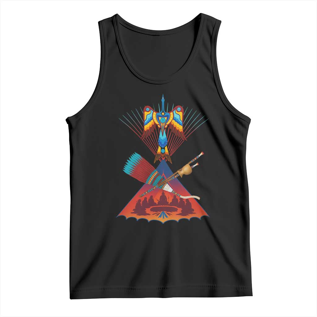 Native American Indigenous Heritage Peyote Water Bird Tank Top TS11 Black Print Your Wear