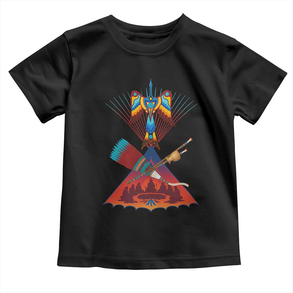 Native American Indigenous Heritage Peyote Water Bird Toddler T Shirt TS11 Black Print Your Wear