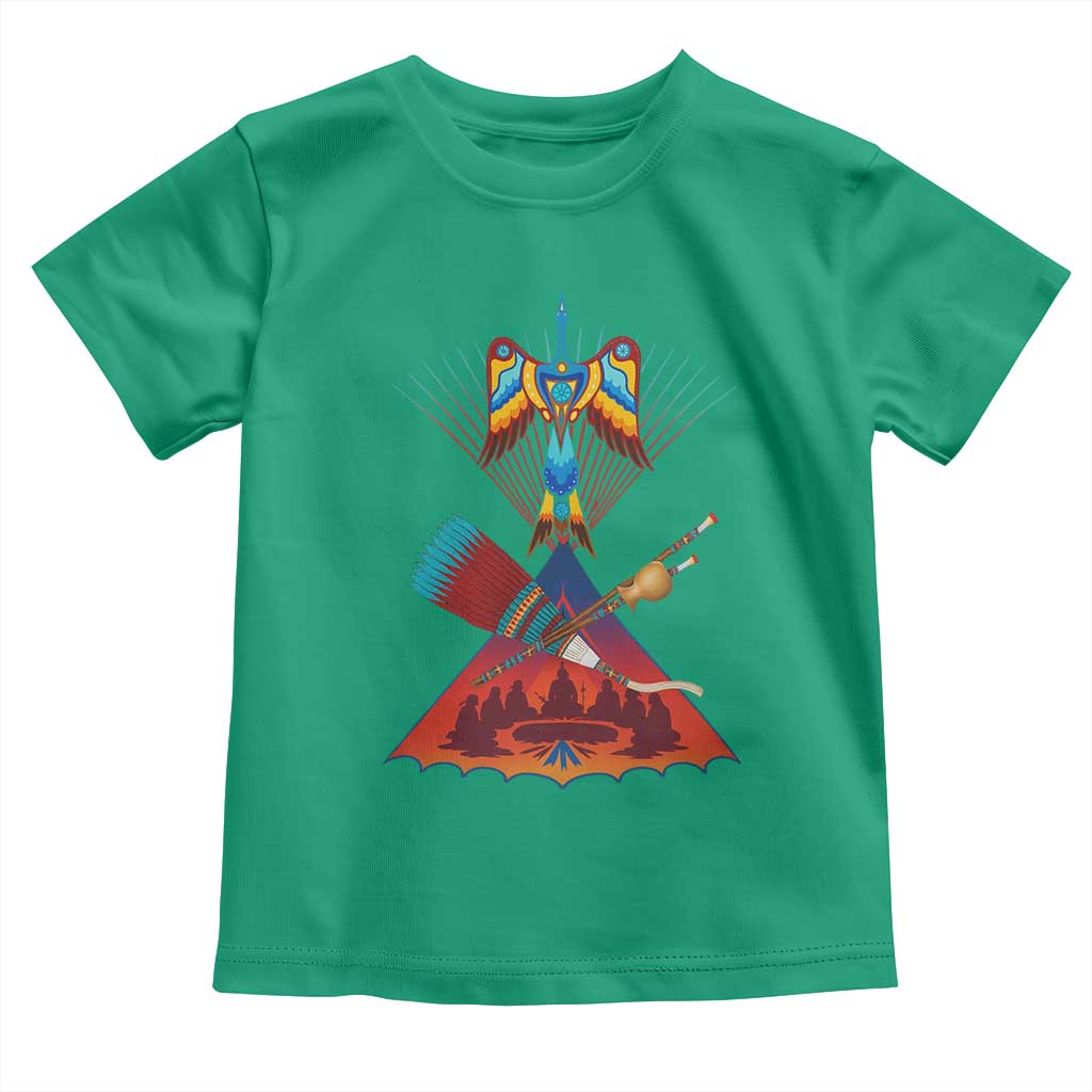 Native American Indigenous Heritage Peyote Water Bird Toddler T Shirt TS11 Irish Green Print Your Wear