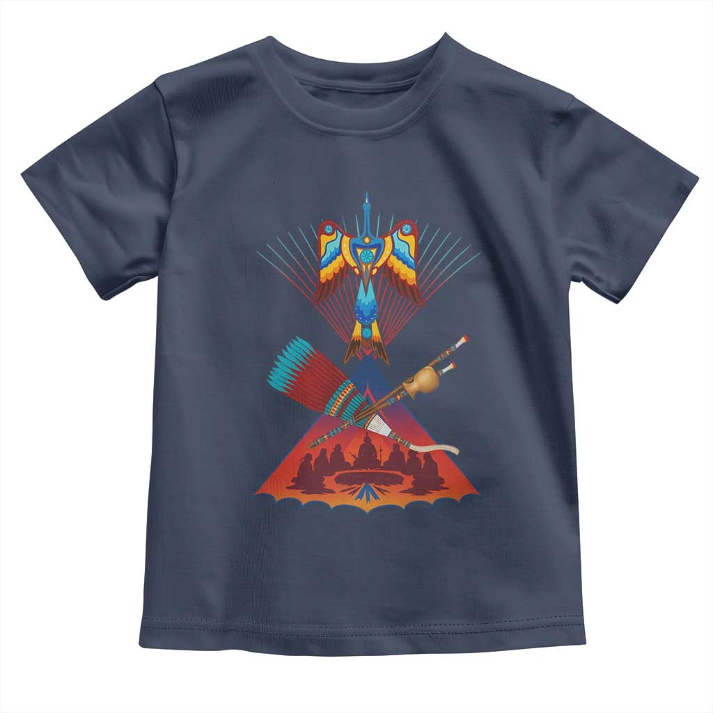 Native American Indigenous Heritage Peyote Water Bird Toddler T Shirt TS11 Navy Print Your Wear