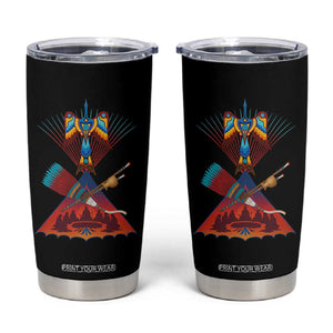 Native American Indigenous Heritage Peyote Water Bird Tumbler Cup TS11 Black Print Your Wear
