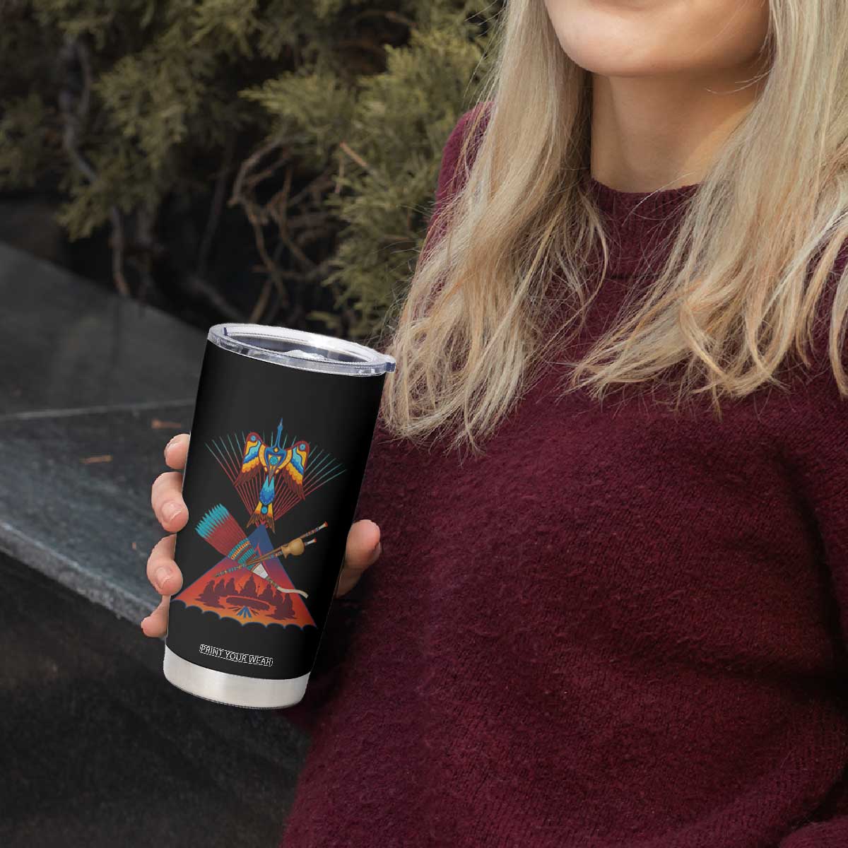 Native American Indigenous Heritage Peyote Water Bird Tumbler Cup TS11 Print Your Wear
