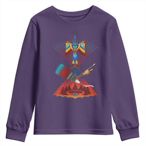 Native American Indigenous Heritage Peyote Water Bird Youth Sweatshirt TS11 Purple Print Your Wear