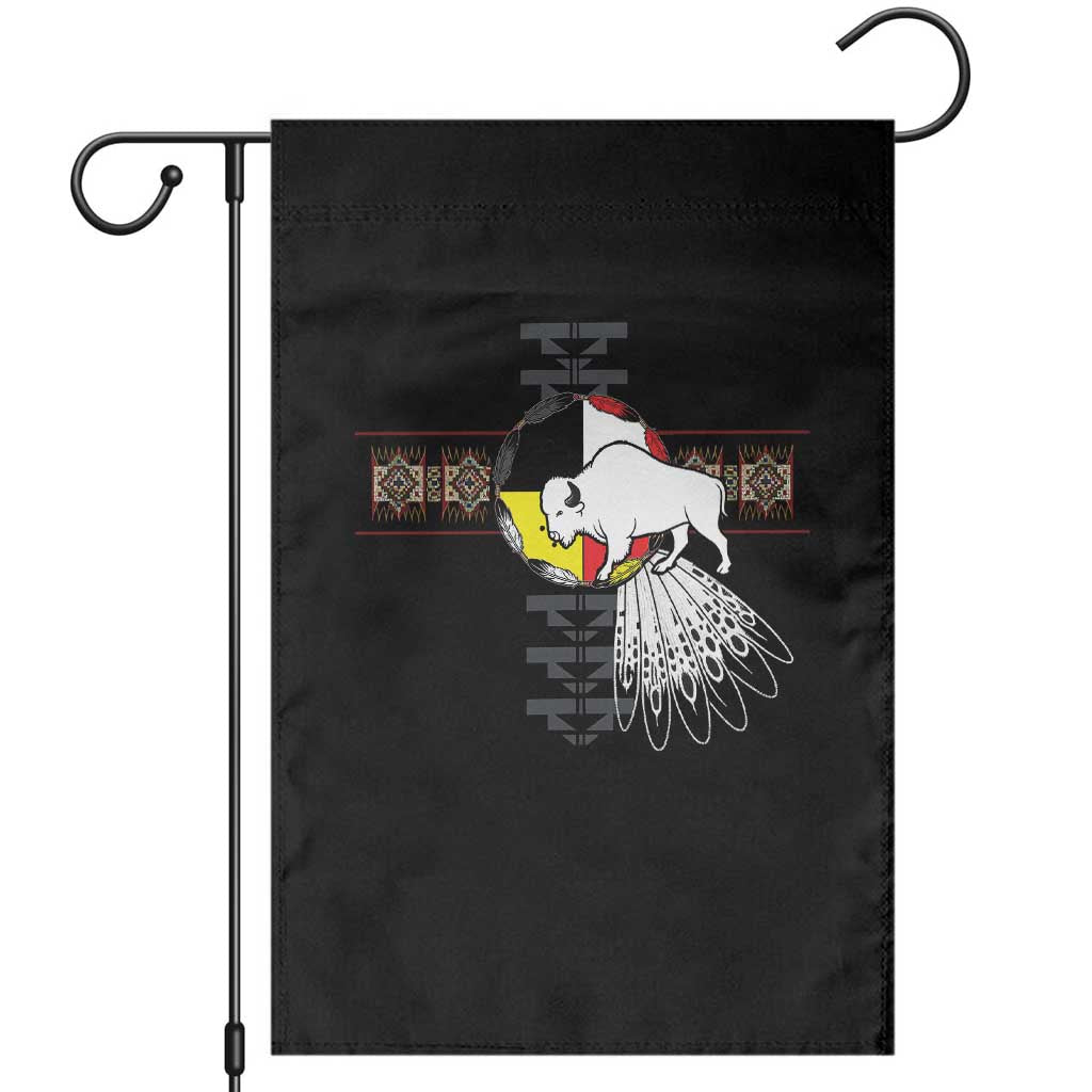 Native American White Buffalo Garden Flag Seven Sacred Grandfather Teachings TS11 Black Print Your Wear
