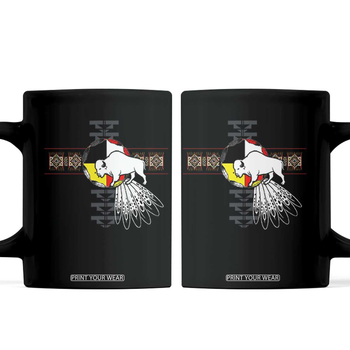 Native American White Buffalo Coffee Mug Seven Sacred Grandfather Teachings TS11 Black Print Your Wear