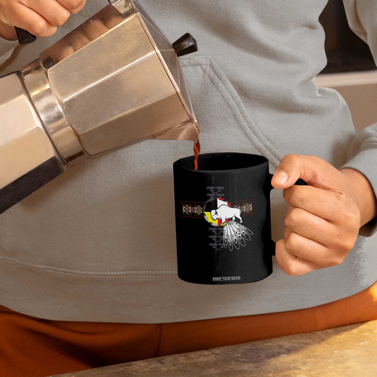 Native American White Buffalo Coffee Mug Seven Sacred Grandfather Teachings TS11 Print Your Wear