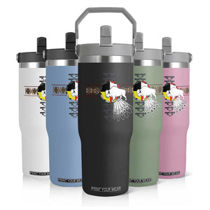 Native American White Buffalo Flip Straw Tumbler Seven Sacred Grandfather Teachings TS11 Print Your Wear