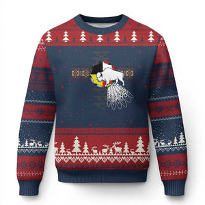 Native American White Buffalo Ugly Christmas Sweater Seven Sacred Grandfather Teachings TS11 Navy Red Print Your Wear