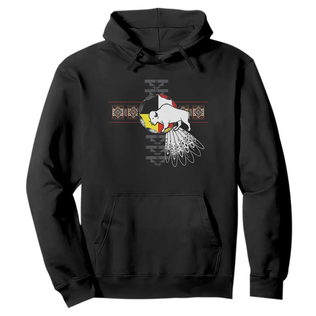 Native American White Buffalo Hoodie Seven Sacred Grandfather Teachings TS11 Black Print Your Wear