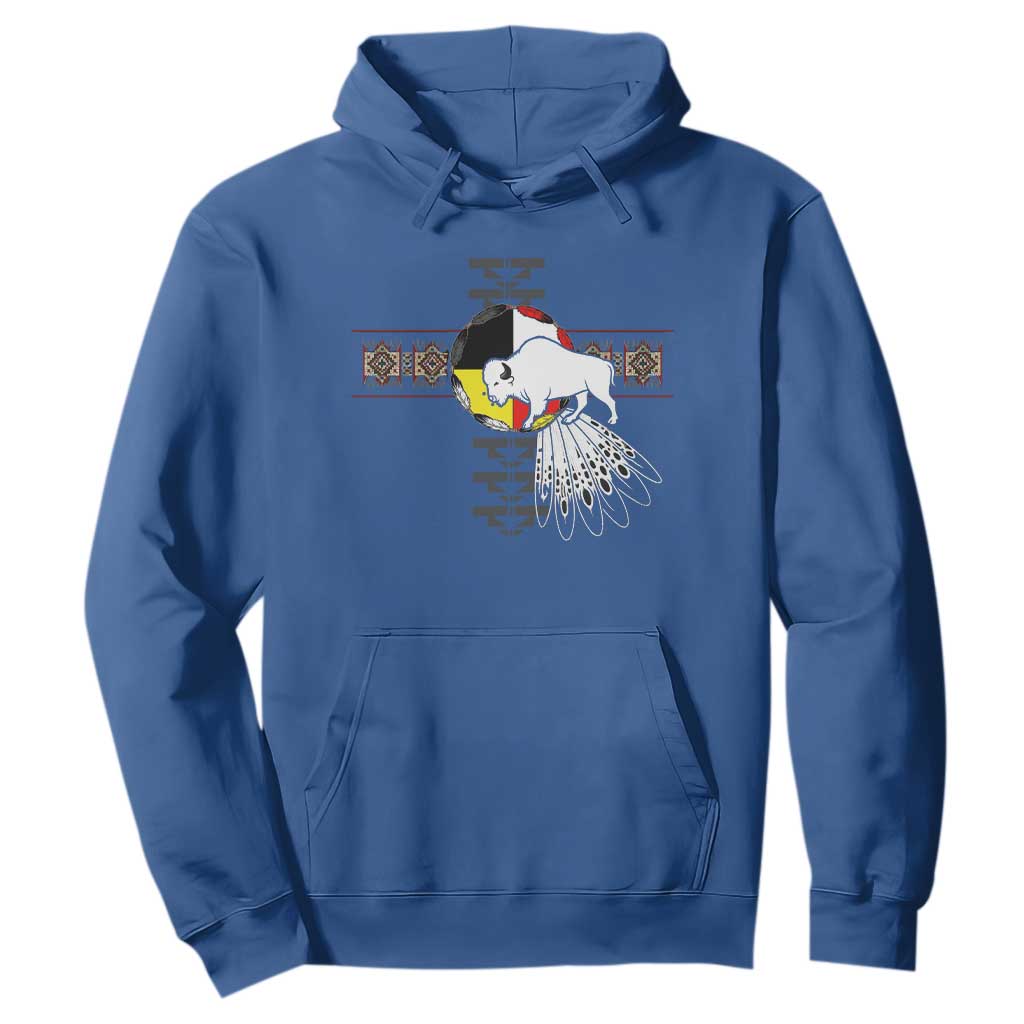 Native American White Buffalo Hoodie Seven Sacred Grandfather Teachings TS11 Royal Blue Print Your Wear