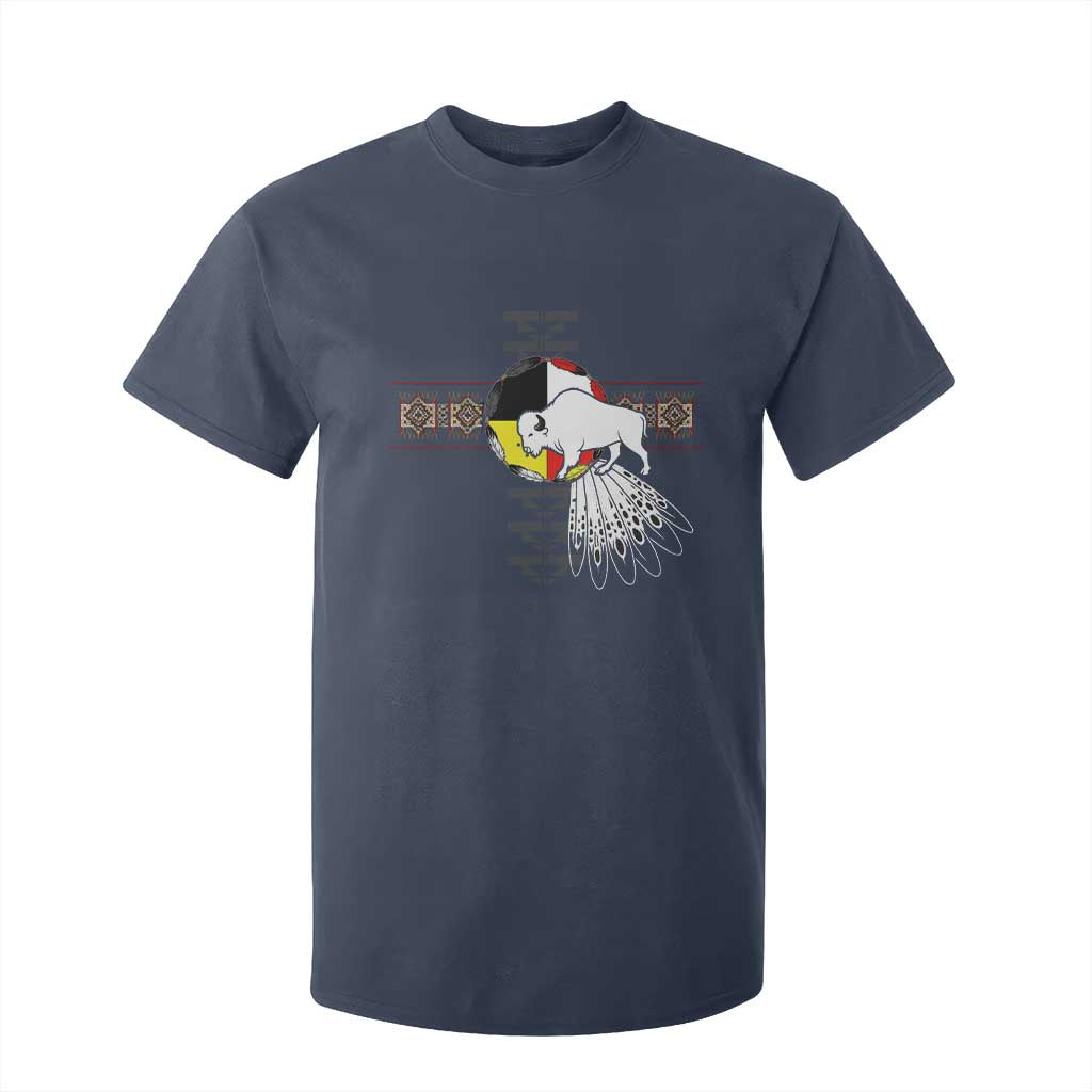 Native American White Buffalo T Shirt For Kid Seven Sacred Grandfather Teachings TS11 Navy Print Your Wear