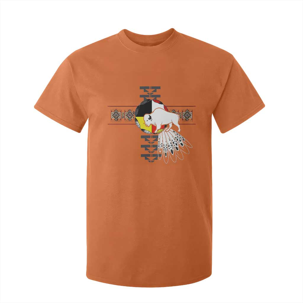 Native American White Buffalo T Shirt For Kid Seven Sacred Grandfather Teachings TS11 Orange Print Your Wear