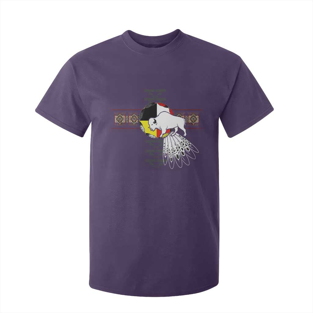 Native American White Buffalo T Shirt For Kid Seven Sacred Grandfather Teachings TS11 Purple Print Your Wear