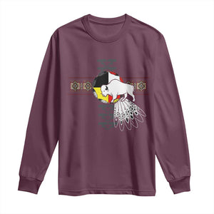Native American White Buffalo Long Sleeve Shirt Seven Sacred Grandfather Teachings TS11 Maroon Print Your Wear