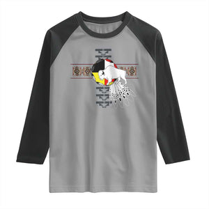 Native American White Buffalo Raglan Shirt Seven Sacred Grandfather Teachings TS11 Sport Gray Black Print Your Wear