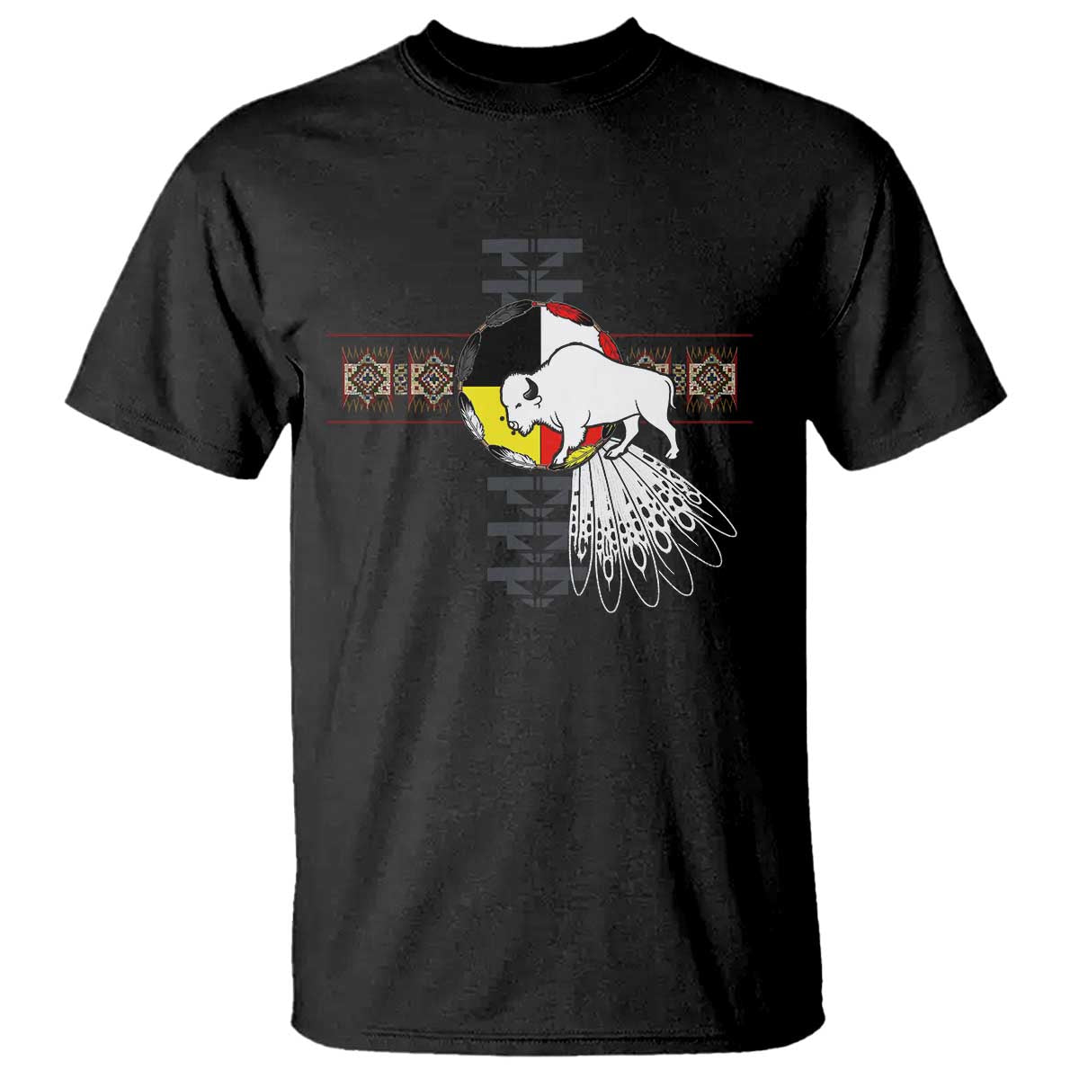 Native American White Buffalo T Shirt Seven Sacred Grandfather Teachings TS11 Black Print Your Wear