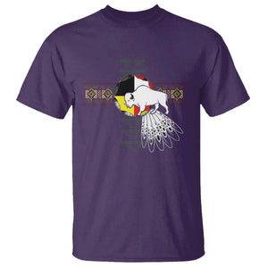 Native American White Buffalo T Shirt Seven Sacred Grandfather Teachings TS11 Purple Print Your Wear