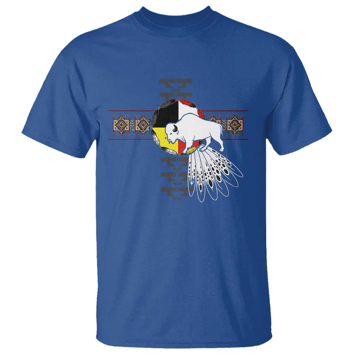 Native American White Buffalo T Shirt Seven Sacred Grandfather Teachings TS11 Royal Blue Print Your Wear
