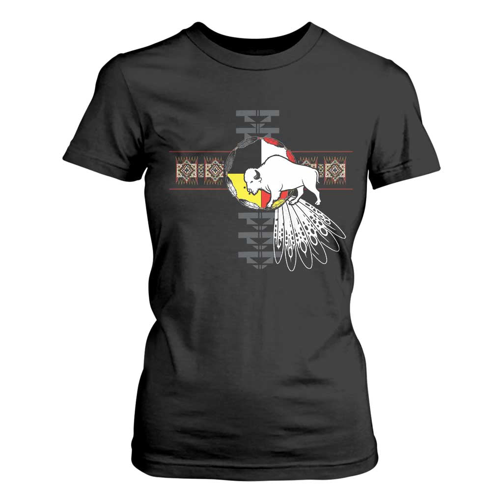 Native American White Buffalo T Shirt For Women Seven Sacred Grandfather Teachings TS11 Black Print Your Wear