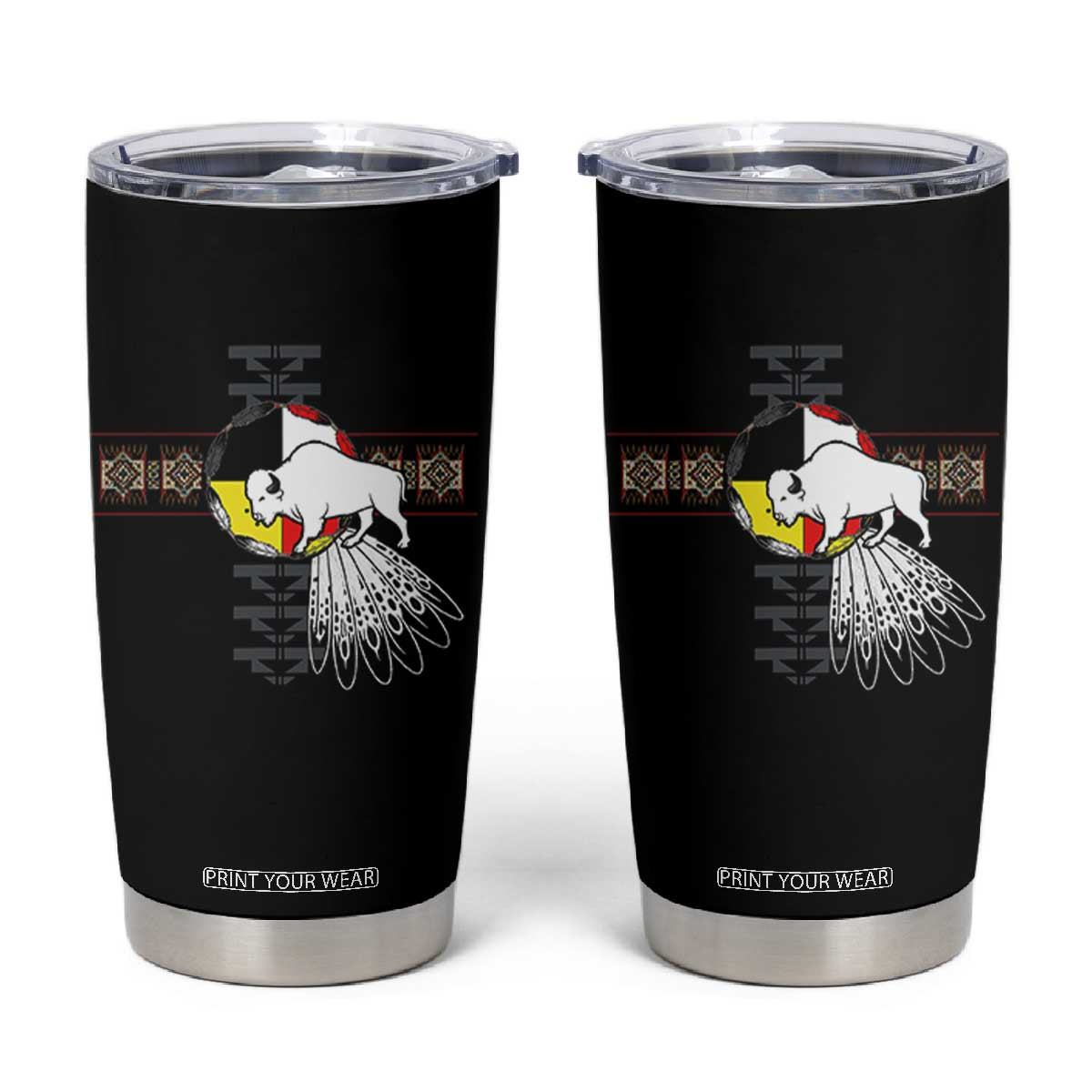 Native American White Buffalo Tumbler Cup Seven Sacred Grandfather Teachings TS11 Black Print Your Wear
