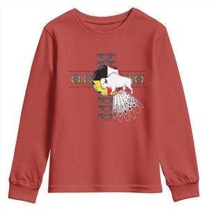 Native American White Buffalo Youth Sweatshirt Seven Sacred Grandfather Teachings TS11 Red Print Your Wear