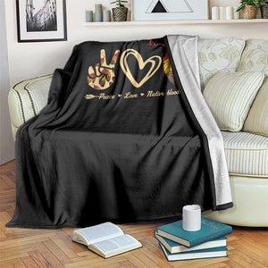 Peace Love Native Blood Throw Blanket Native American Feathers TS11 Print Your Wear
