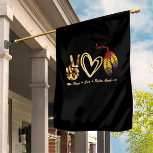 Peace Love Native Blood Garden Flag Native American Feathers TS11 Print Your Wear