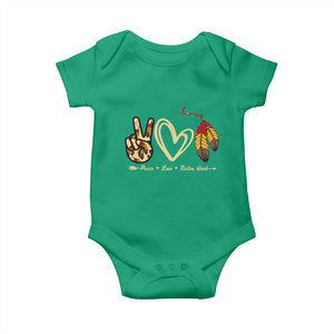 Peace Love Native Blood Baby Onesie Native American Feathers TS11 Irish Green Print Your Wear