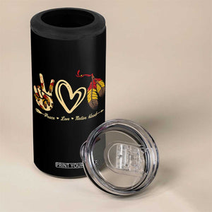 Peace Love Native Blood 4 in 1 Can Cooler Tumbler Native American Feathers TS11 Print Your Wear
