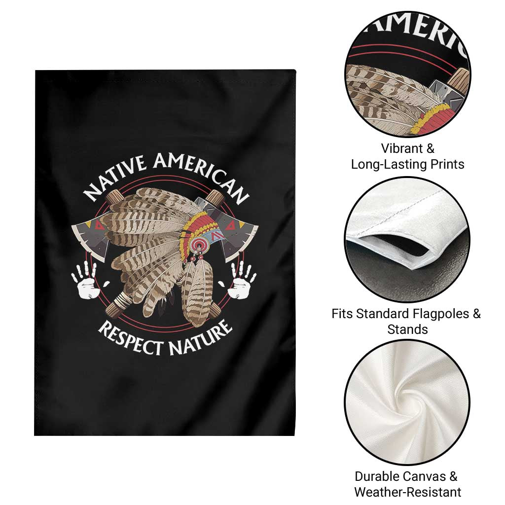 Native American Respect Nature Garden Flag Indigenous Indian War Bonnet Tomahawks TS11 Print Your Wear