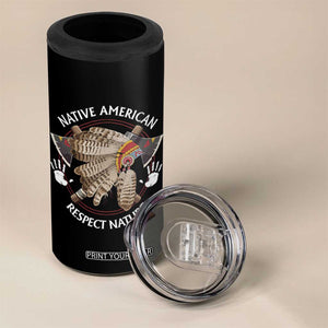 Native American Respect Nature 4 in 1 Can Cooler Tumbler Indigenous Indian War Bonnet Tomahawks TS11 Print Your Wear
