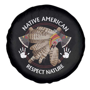 Native American Respect Nature Spare Tire Cover Indigenous Indian War Bonnet Tomahawks TS11 Print Your Wear