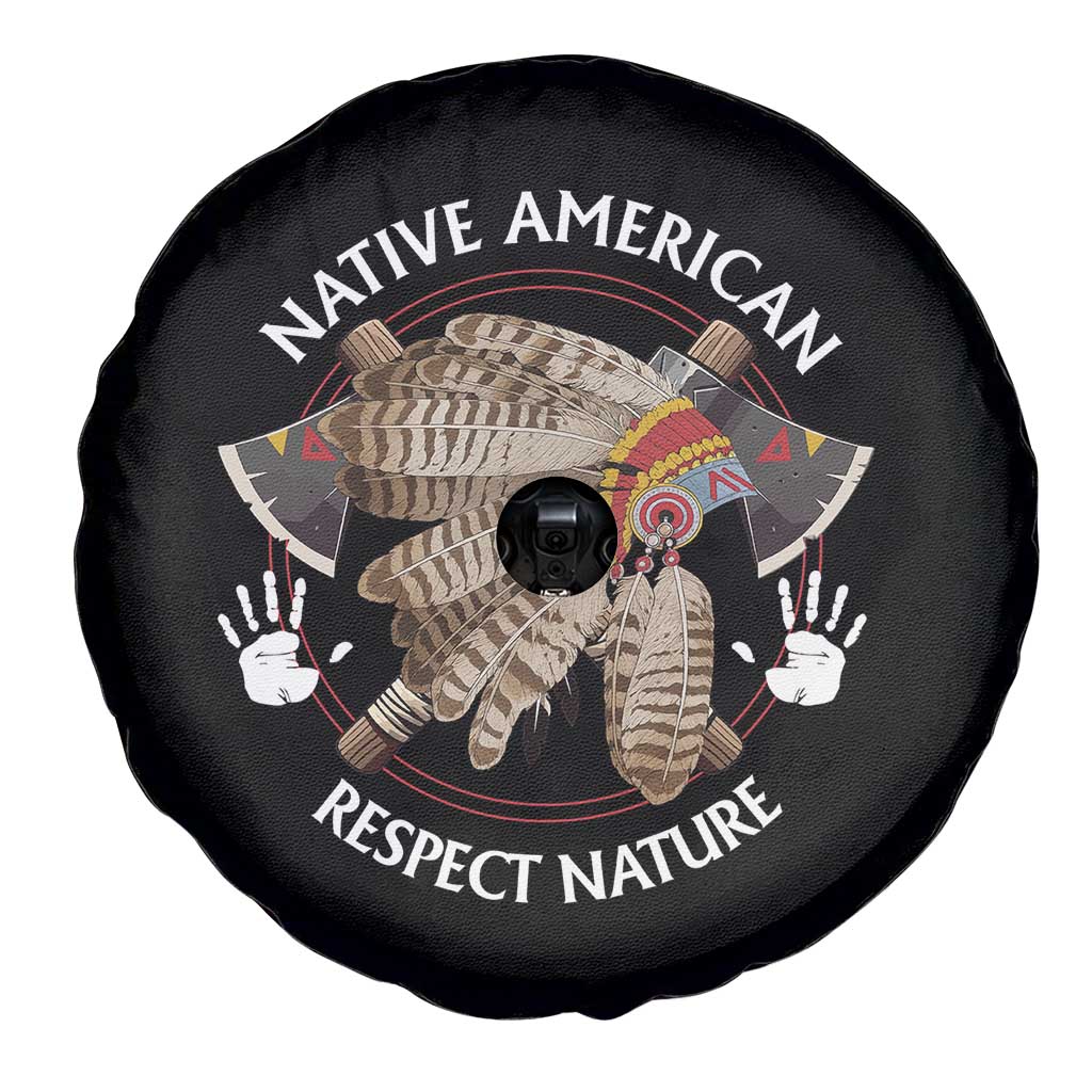 Native American Respect Nature Spare Tire Cover Indigenous Indian War Bonnet Tomahawks TS11 Print Your Wear