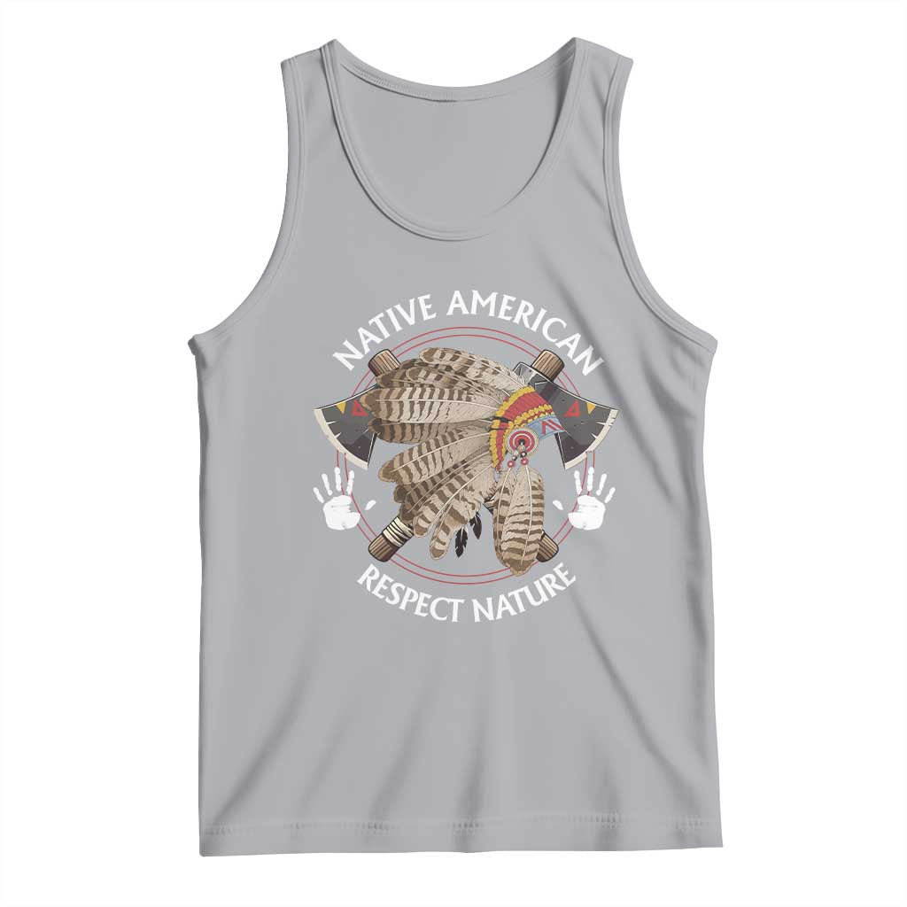 Native American Respect Nature Tank Top Indigenous Indian War Bonnet Tomahawks TS11 Athletic Heather Print Your Wear