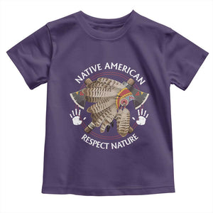Native American Respect Nature Toddler T Shirt Indigenous Indian War Bonnet Tomahawks TS11 Purple Print Your Wear