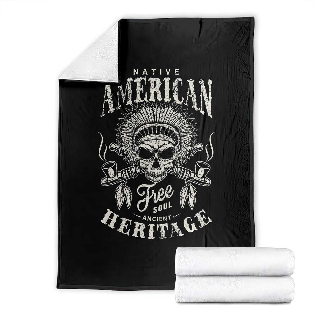 Native American Free Soul Ancient Heritage Throw Blanket Vintage Indian American Chief TS11 Black Print Your Wear