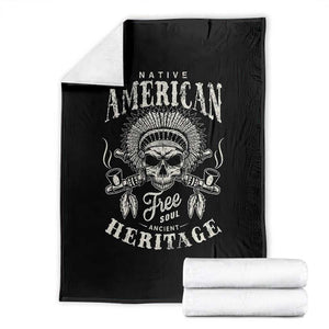 Native American Free Soul Ancient Heritage Throw Blanket Vintage Indian American Chief TS11 Black Print Your Wear