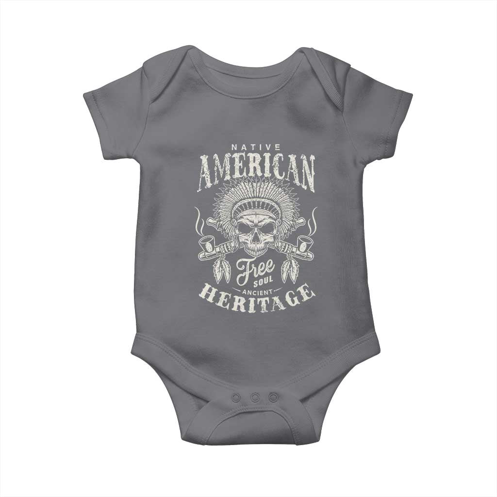 Native American Free Soul Ancient Heritage Baby Onesie Vintage Indian American Chief TS11 Charcoal Print Your Wear