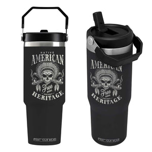 Native American Free Soul Ancient Heritage Flip Straw Tumbler Vintage Indian American Chief TS11 One Size: 30 oz Black Print Your Wear