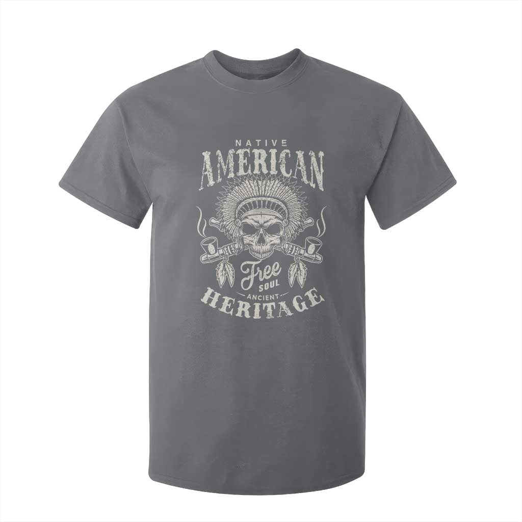 Native American Free Soul Ancient Heritage T Shirt For Kid Vintage Indian American Chief TS11 Charcoal Print Your Wear