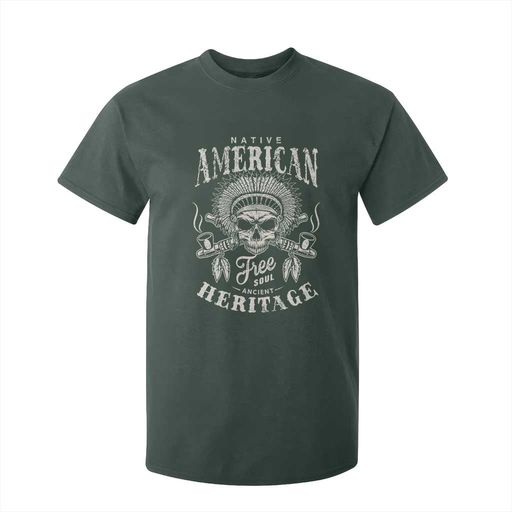 Native American Free Soul Ancient Heritage T Shirt For Kid Vintage Indian American Chief TS11 Dark Forest Green Print Your Wear