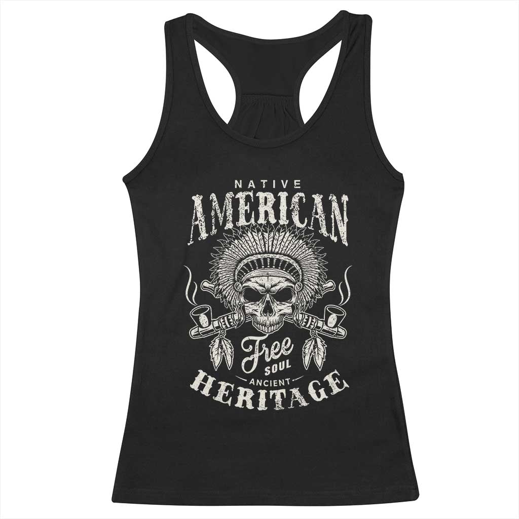 Native American Free Soul Ancient Heritage Racerback Tank Top Vintage Indian American Chief TS11 Black Print Your Wear