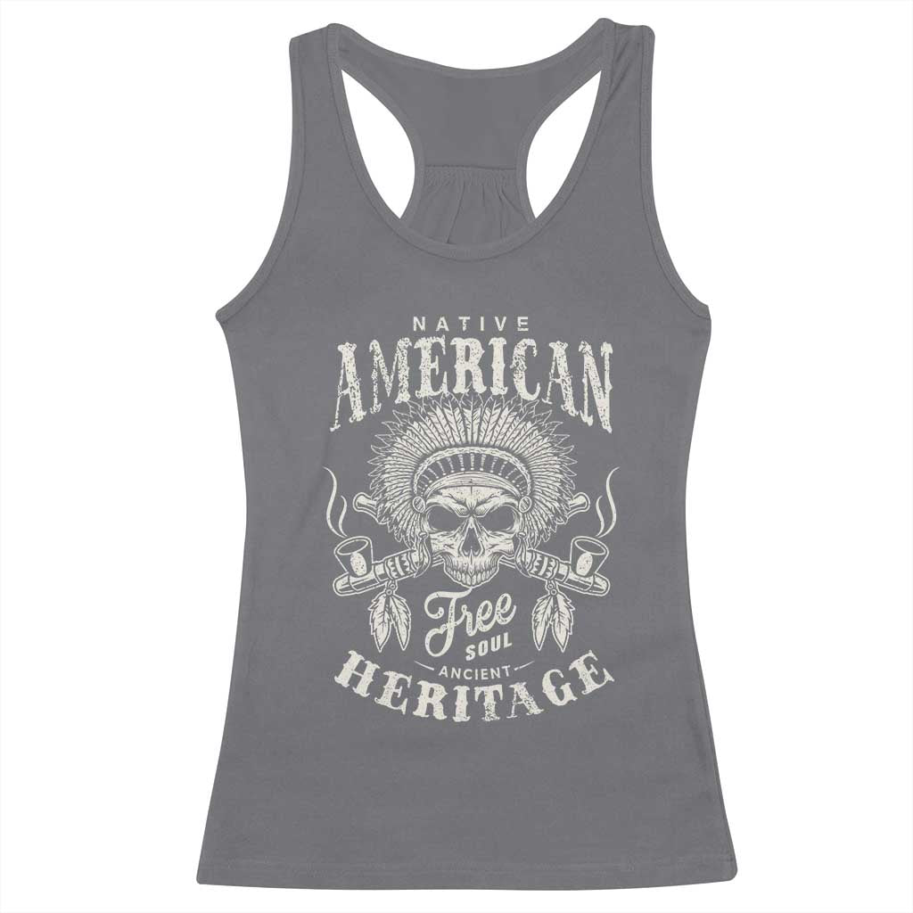 Native American Free Soul Ancient Heritage Racerback Tank Top Vintage Indian American Chief TS11 Charcoal Print Your Wear