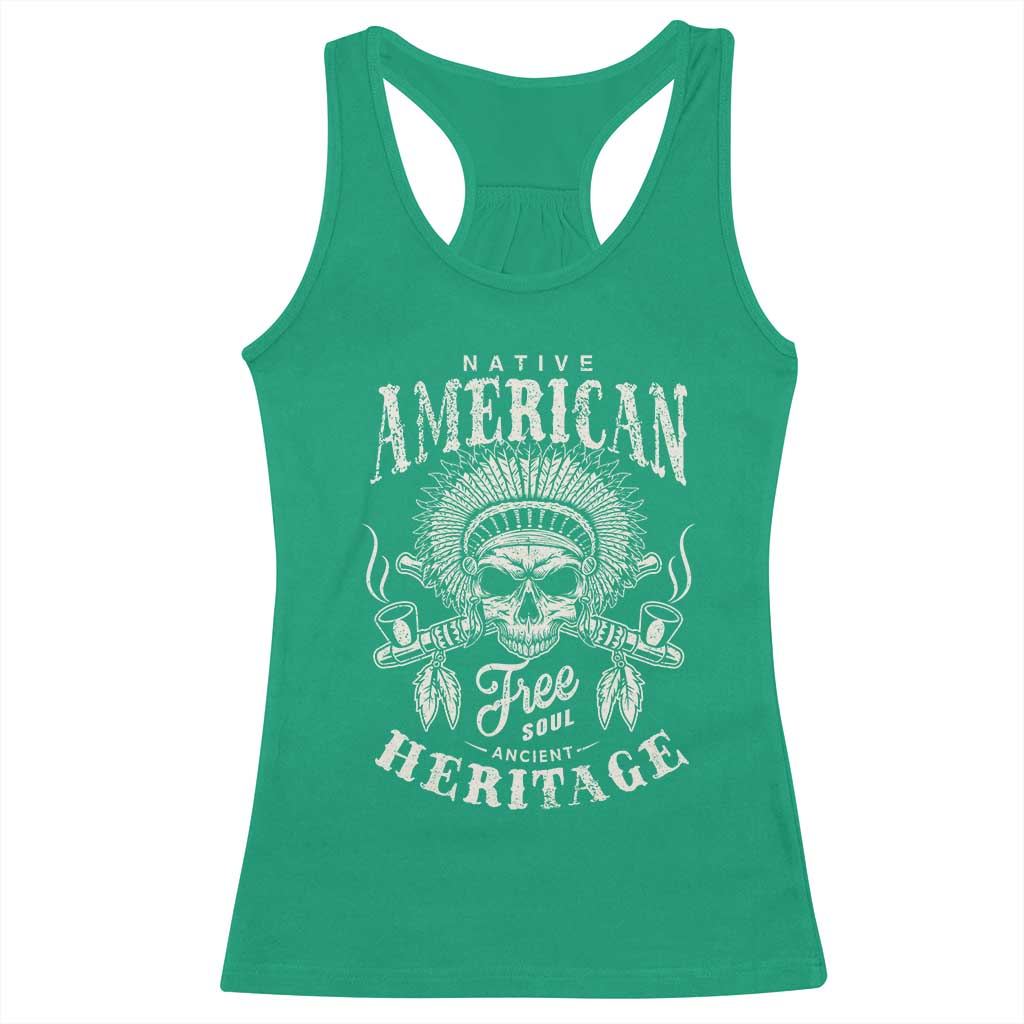 Native American Free Soul Ancient Heritage Racerback Tank Top Vintage Indian American Chief TS11 Irish Green Print Your Wear
