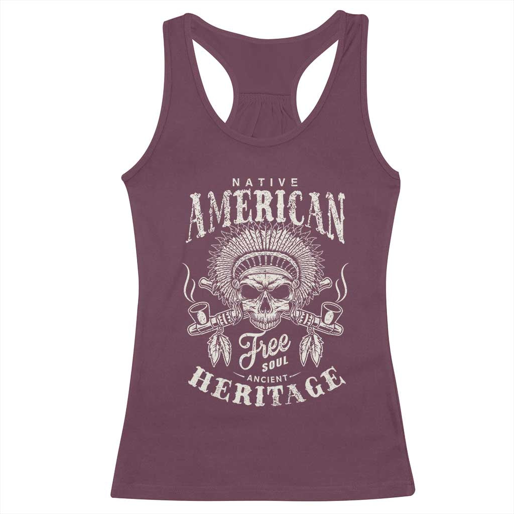 Native American Free Soul Ancient Heritage Racerback Tank Top Vintage Indian American Chief TS11 Maroon Print Your Wear
