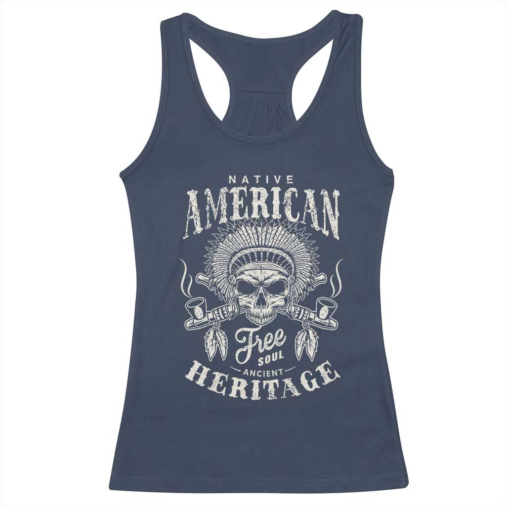 Native American Free Soul Ancient Heritage Racerback Tank Top Vintage Indian American Chief TS11 Navy Print Your Wear